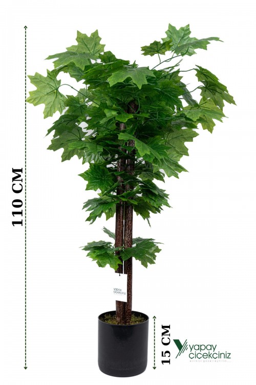 Çim Detaylı Saksıda 110 Cm Yapay Çınar Ağacı