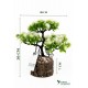 Taş Detaylı Odun Saksıda Yapay Bonsai Ağacı