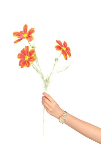 Islak Dokulu 60 cm Yapay Dağ Papatya Çiçeği – Gerçekçi Görünümlü Dekoratif Salon ve Masa Çiçeği