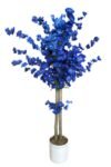 Beyaz Saksıda 100 cm Yapay Lacivert Japon Bahardalı Ağacı