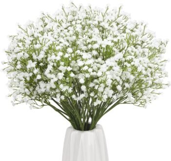 7 Dallı Dekoratif Yapay Beyaz Cipso Demeti Aranjman