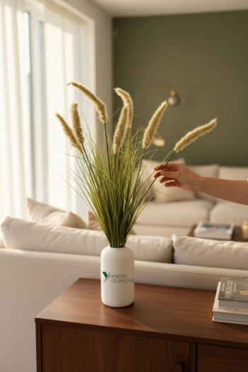 BÜYÜK VAZO ÇİÇEĞİ YAPAY TİLKİ KUYRUĞU DEMETİ 90 CM